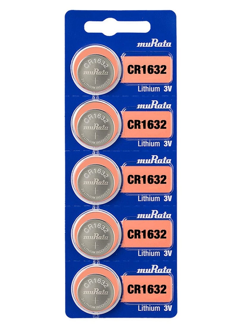 CR1632 Lithium 3V Coin Cell 5 Batteries Made in Japan