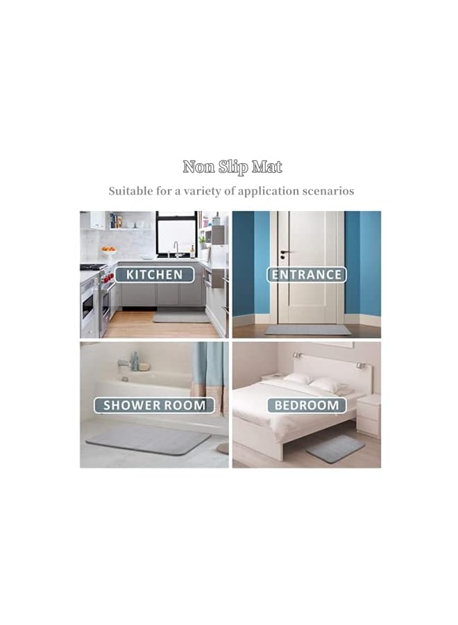 SKY-TOUCH TOUCH Bath Mat 2 Pack, Memory Foam Bath Mat Non Slip,Soft & Comfortable Bath Mat With Highly Absorbent Bathroom Mat Non Slip for Shower, Tub and Floor, Non Slip Grey 50x80 cm - Image 5