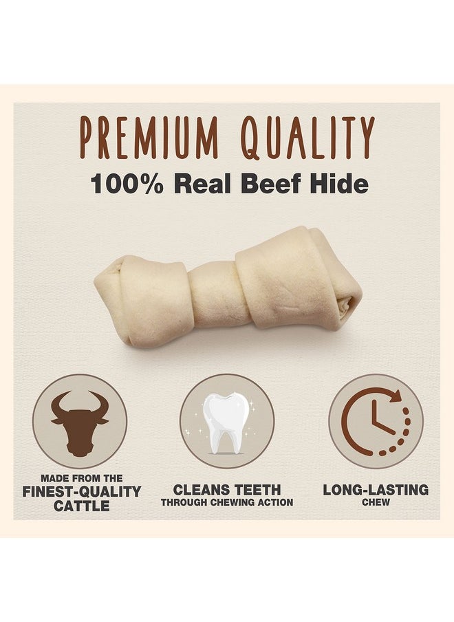 Cadet Cadet Premium Grade Beef Hide Dog Chews, 4"-5" Long-Lasting Knotted Rawhide Bones, Single-Ingredient, Natural Flavor, 1 Pound  - Image 2