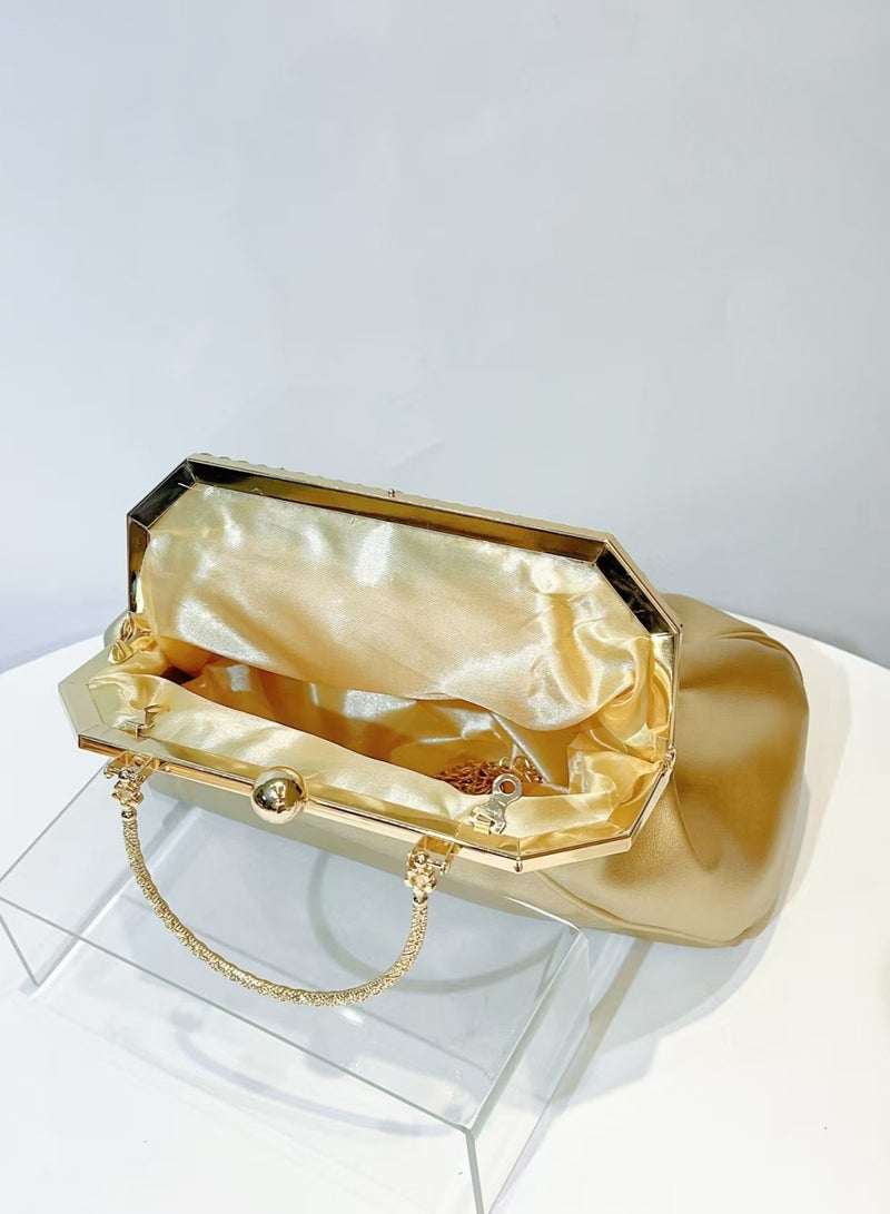 Crystal Bow Evening Bag,Party Clutch,Crossbody Bag-Gold - Image 4