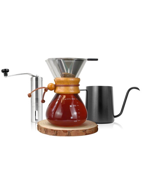 4 in 1 Coffee Drip Set With Washable And Reusable Filter