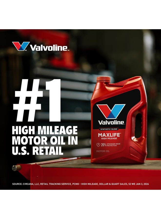 Valvoline High Mileage with MaxLife Technology SAE 5W-30 Synthetic Blend Motor Oil 5 QT, Case of 3 (Packaging May Vary) - Image 3