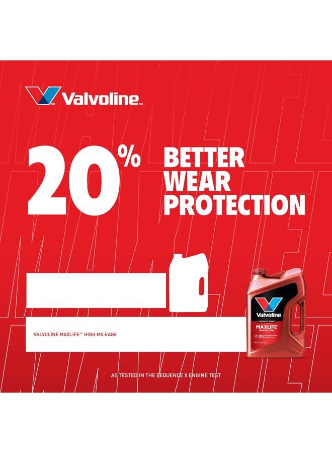 Valvoline High Mileage with MaxLife Technology SAE 5W-30 Synthetic Blend Motor Oil 5 QT, Case of 3 (Packaging May Vary) - Image 4
