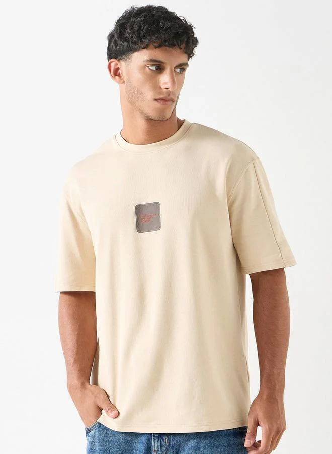 Lee Cooper Printed Crew Neck T-shirt with Short Sleeves