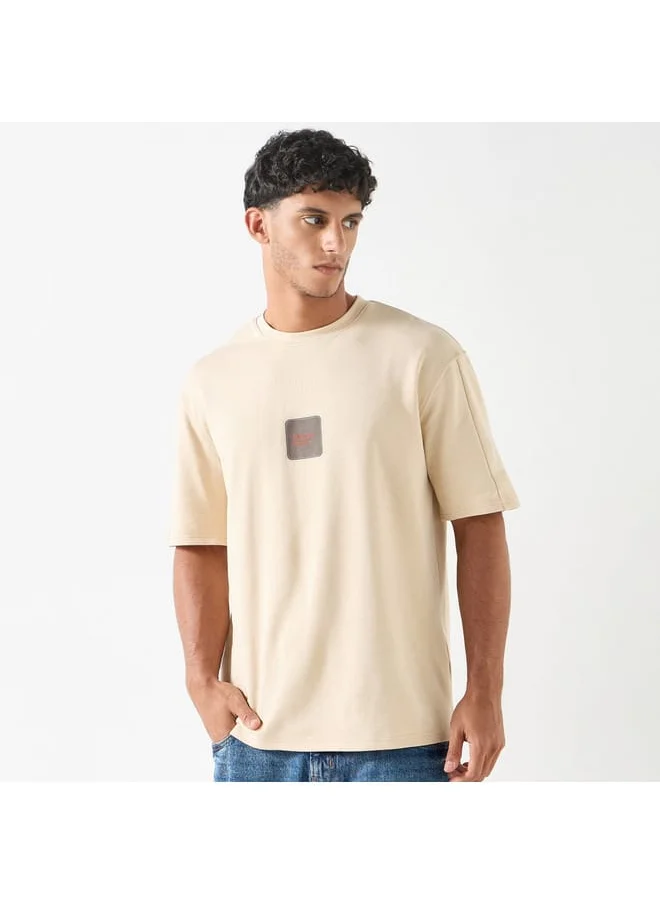 Lee Cooper Lee Cooper Printed Crew Neck T-shirt with Short Sleeves