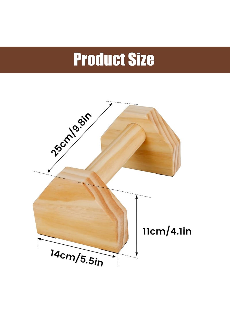 Relex Wooden Push-up Bars, 1 Pair Non-slip Base Pushup Handles Stand, Home Workout Calisthenics Equipment, Push up Bracket Board with Ergonomical Handle, Wooden Parallettes Bars for Fitness Training - Image 5