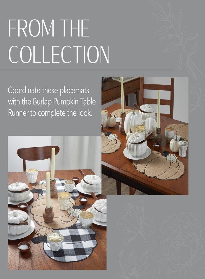 Elrene Home Fashions Burlap Pumpkin Placemats, Harvest Placemats for Autumn, 13" x 19", Set of 4 - Image 5