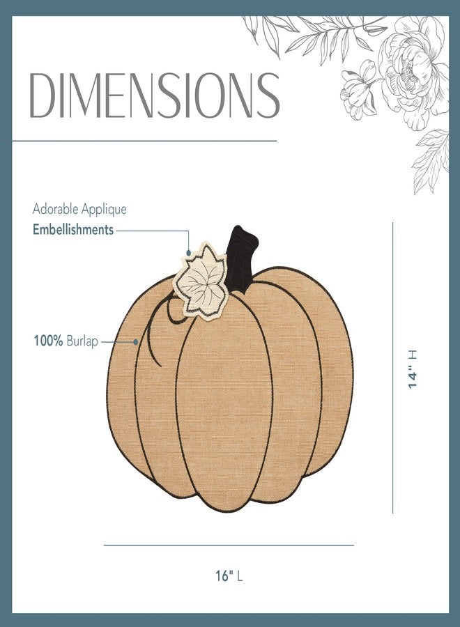 Elrene Home Fashions Burlap Pumpkin Placemats, Harvest Placemats for Autumn, 13" x 19", Set of 4 - Image 4