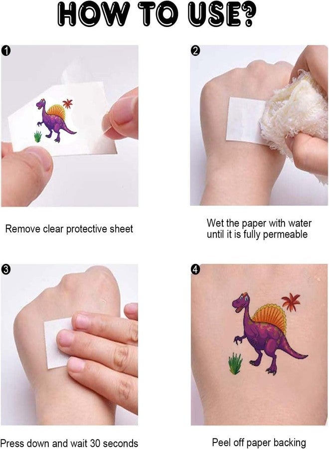 Qpout 10 Sheets Dinosaur Temporary Tattoos for Kids,Cute Dinosaur Stickers for Birthday Parties, Carnival Favors, Classroom Rewards for Boys and Girls - Image 4