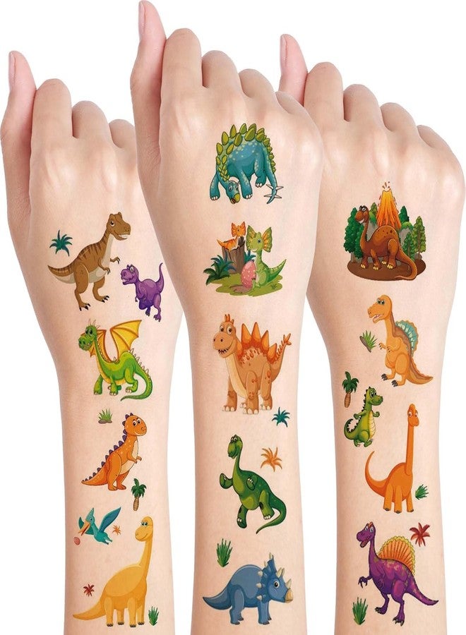 Qpout 10 Sheets Dinosaur Temporary Tattoos for Kids,Cute Dinosaur Stickers for Birthday Parties, Carnival Favors, Classroom Rewards for Boys and Girls - Image 1