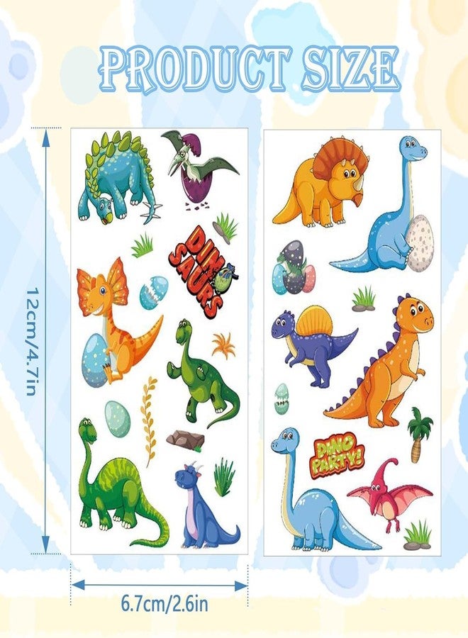 Qpout 10 Sheets Dinosaur Temporary Tattoos for Kids,Cute Dinosaur Stickers for Birthday Parties, Carnival Favors, Classroom Rewards for Boys and Girls - Image 3