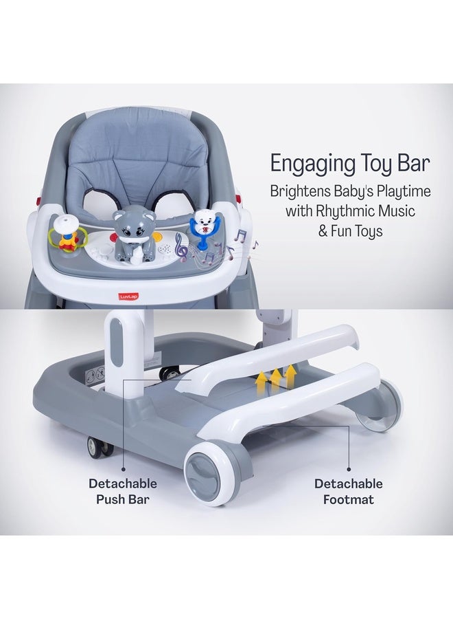 Luvlap Regal Baby Walker 9+ Months | 3 Level Height Adjustment Walker/Advanced Premium Baby Activity Walker, Gray - Image 5
