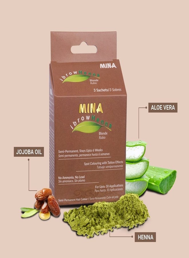 MinaiBrow طقم صبغة شعر الحواجب MINA و طقم صبغ حتى 6 أسابيع (أشقر + فرشاة) - Image 2