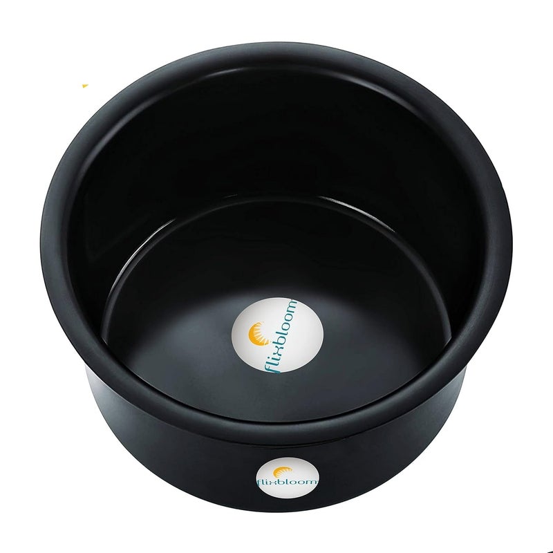 Flixbloom Regal Black Large 7 Litre Hard Anodised Induction BaseLPG Gas Stove Friendly Kitchen Cookware TopeContainerPatilaTapeliBhagona for Cooking Serving Tope with Lid 7 Litre - Image 5