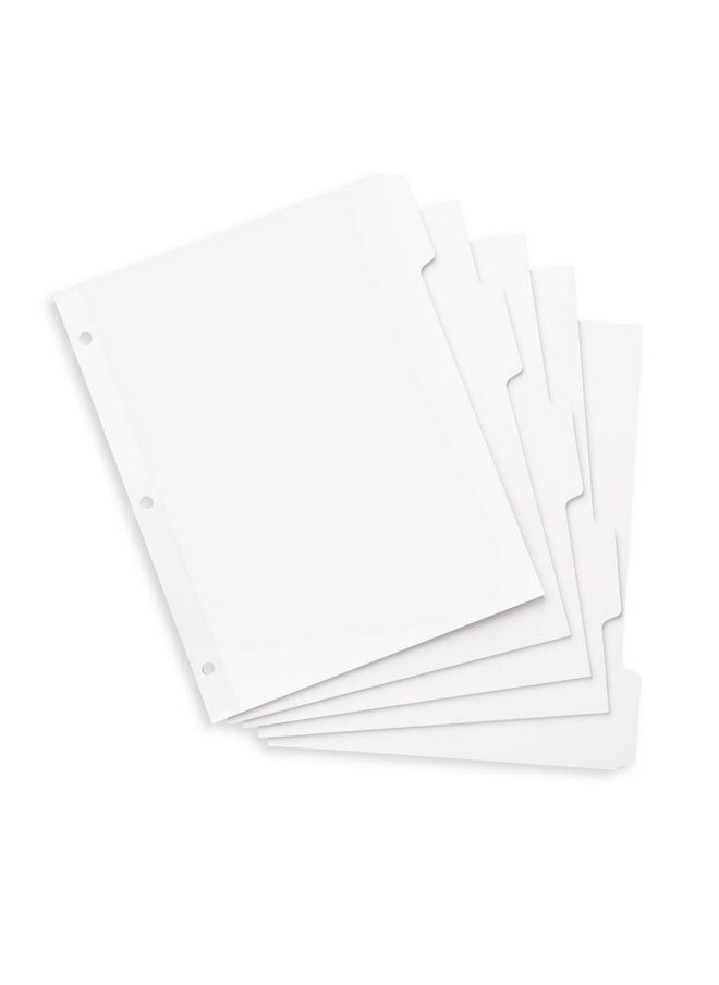 Blue Summit Supplies Blue Summit White Binder Dividers With Reinforced Edge, 1/5 Cut Tabs, 100 Dividers, 3 Hole Punch Printable Dividers For Binders, 20 Sets  - Image 1
