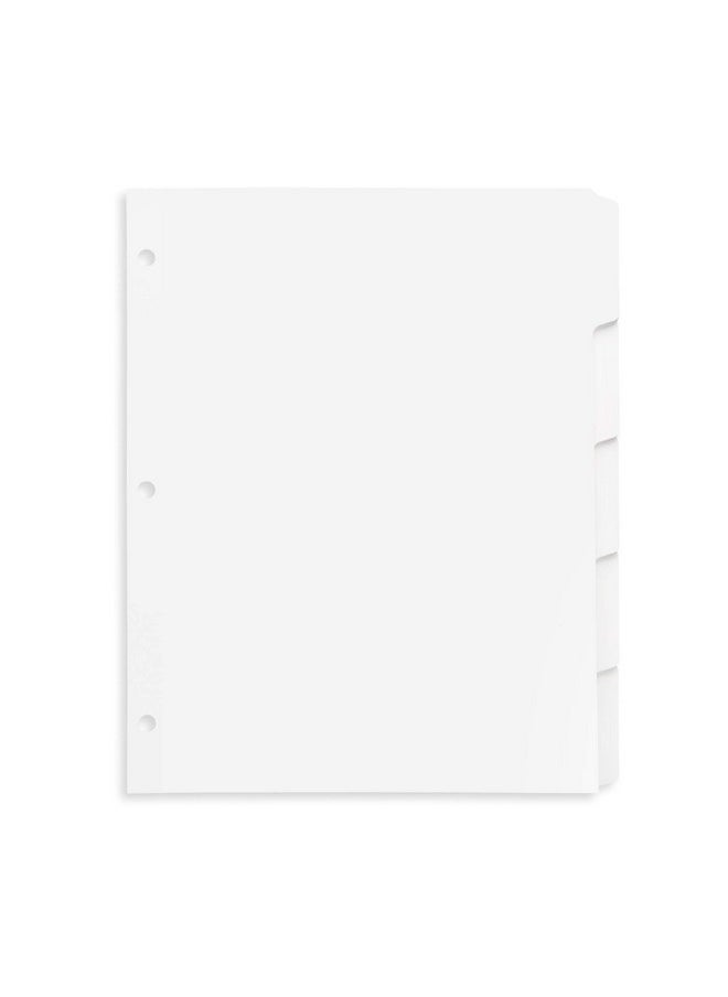Blue Summit Supplies Blue Summit White Binder Dividers With Reinforced Edge, 1/5 Cut Tabs, 100 Dividers, 3 Hole Punch Printable Dividers For Binders, 20 Sets  - Image 2