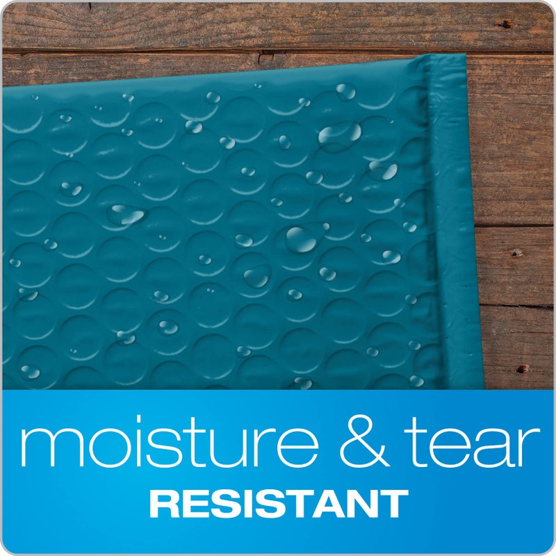 Quality Park Bubble Mailers, 6 x 9 Inch, Blue Poly Mailers, Padded Envelopes, Shipping Envelopes, Water Resistant, Self Seal, 50 Per Box (QUA85862) - Image 2