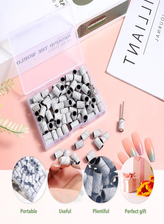 Psiriol 100 Pcs 120 Grit Sanding Bands for Nail Drill with Nail Drill Bits, Medium Nail File Bits, Disposable Nail Sanding Bands for Acrylic Nails Gel Manicure Pedicure Nail Prep Salon Supplies (Zebra) - Image 5