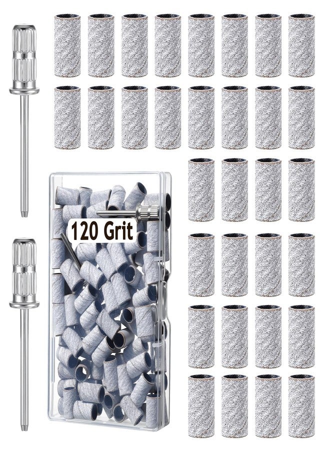 Psiriol 100 Pcs 120 Grit Sanding Bands for Nail Drill with Nail Drill Bits, Medium Nail File Bits, Disposable Nail Sanding Bands for Acrylic Nails Gel Manicure Pedicure Nail Prep Salon Supplies (Zebra) - Image 1