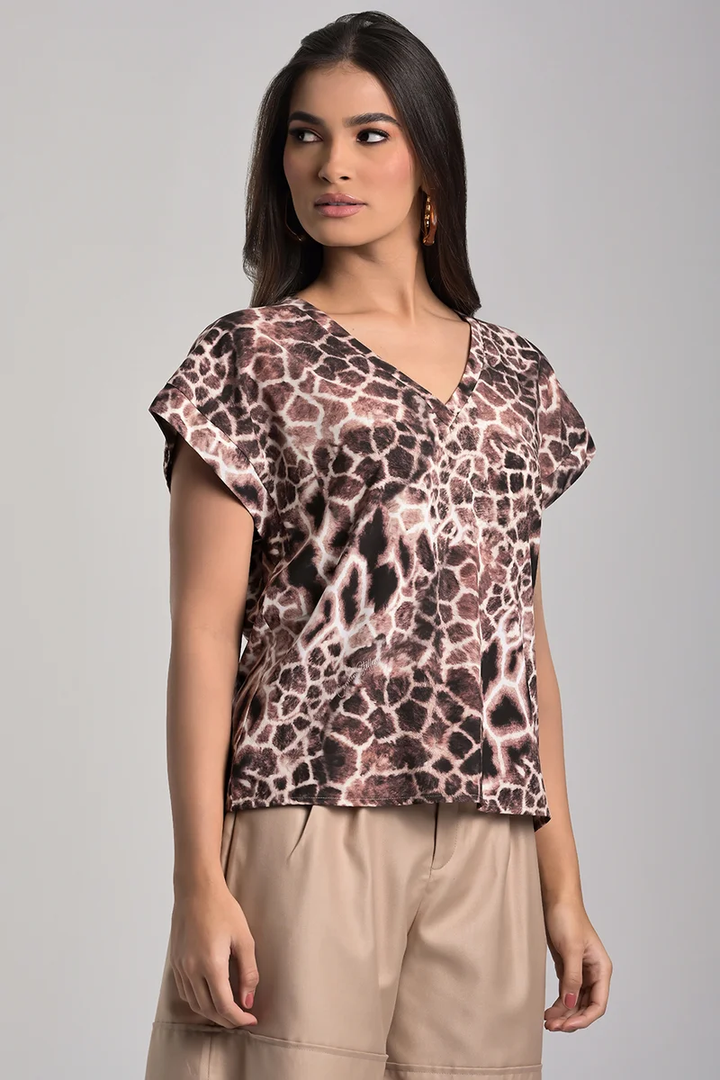 Carmen Steffens Printed Armhole Cut Blouse