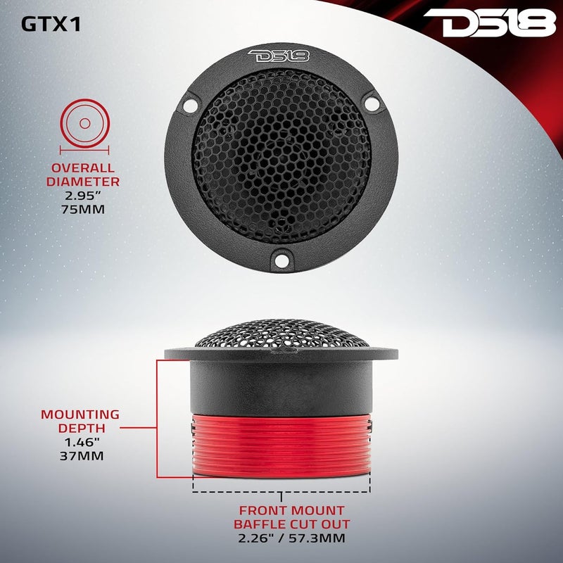 DS18 GTX1 1" Vc Die Cast Titanium Compression Neodymium Super Bullet Tweeter 240 Watts 4-Ohm-PRO Tweeters are The Best in The Pro Audio and Voceteo Market (Single), Black - Image 2