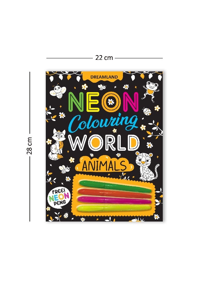 Dreamland Animals Neon Colouring World Book for Kids Age 4 - 7  years with Neon Pens - Image 3