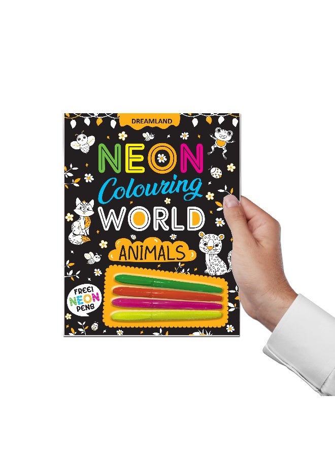 Dreamland Animals Neon Colouring World Book for Kids Age 4 - 7  years with Neon Pens - Image 2