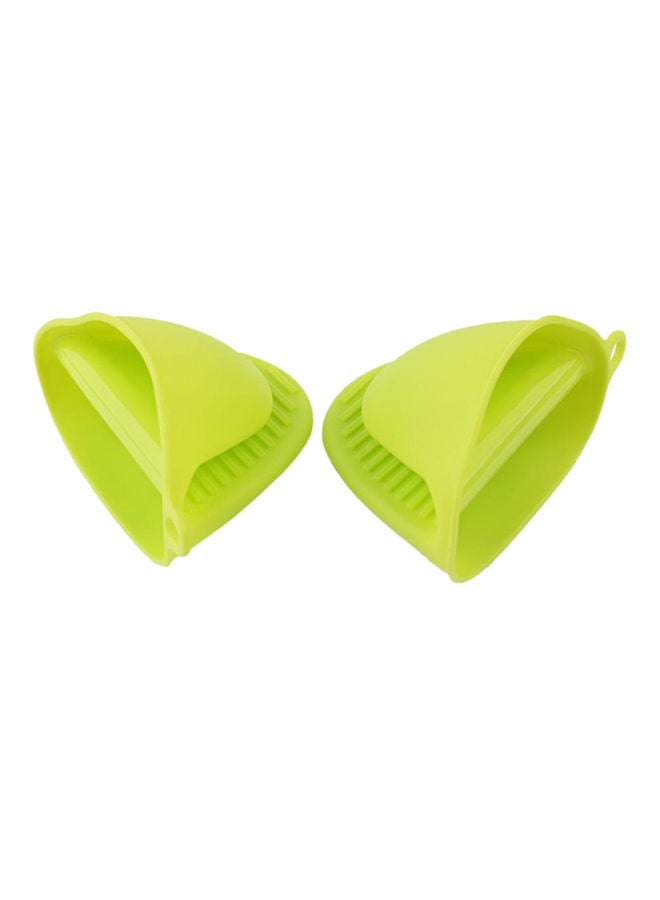 NIBEMINENT 2-Piece Insulated Non-slip Gripper Silicone Gloves Green  - Image 1