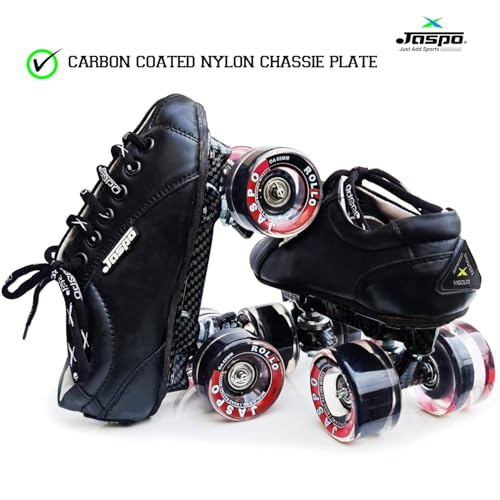 jaspo Unisex Pro Hyper Quad Outdoor Wheel Shoe Skates (10 Uk(Foot Length 28.6 Cms), Black) - Image 2