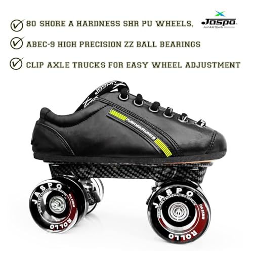jaspo Unisex Pro Hyper Quad Outdoor Wheel Shoe Skates (10 Uk(Foot Length 28.6 Cms), Black) - Image 3