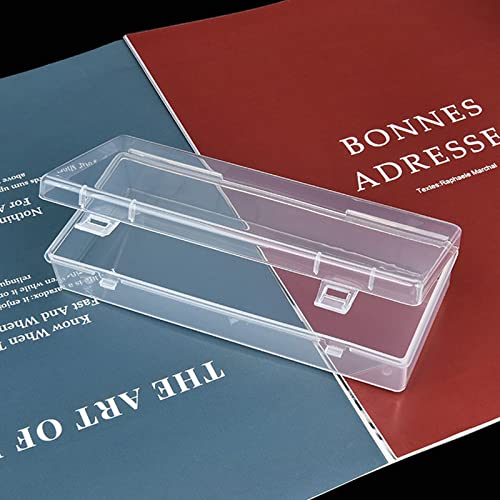 Thintinick 6 Pack Rectangular Clear Plastic Storage Containers Box with Hinged Lid for Beads and Other Small Craft Items (6.1 x 2.56 x 1.18 inch) - Image 4