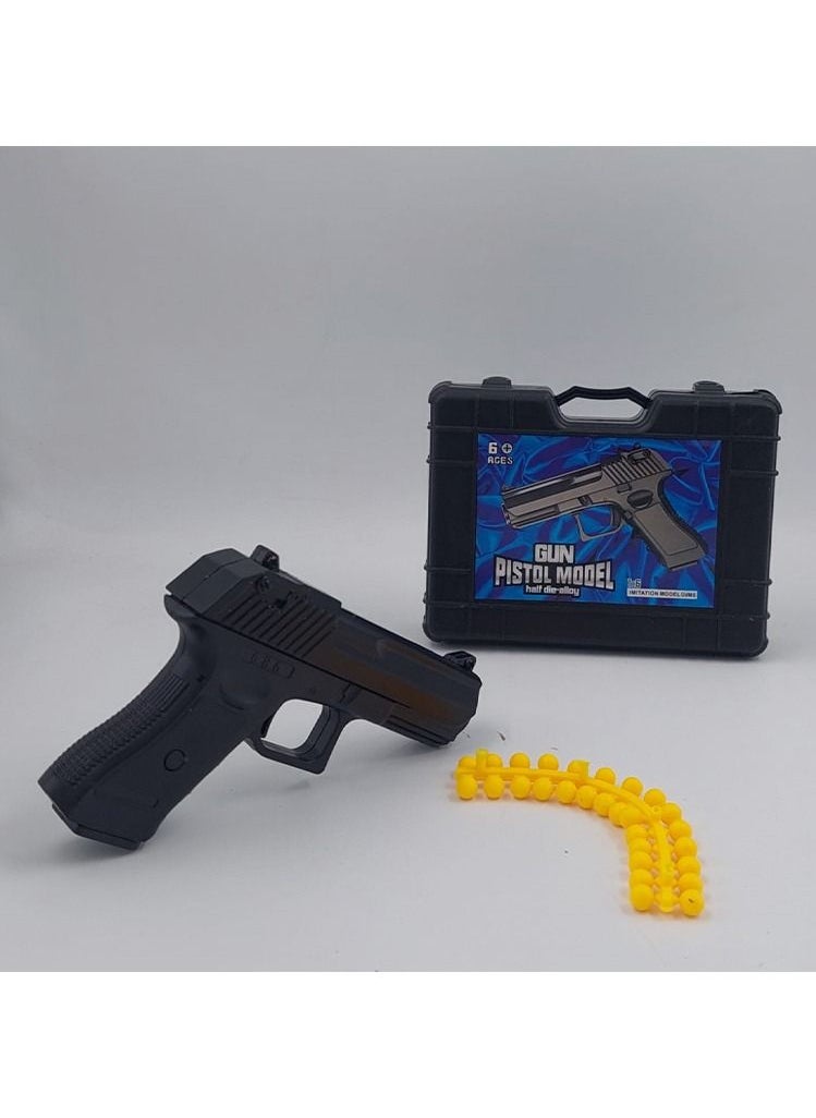 FUN MOMENT A gun with 28 pieces of soft beads and a small bag for unisex children as a gift - 9 x 12 cm  - Image 1