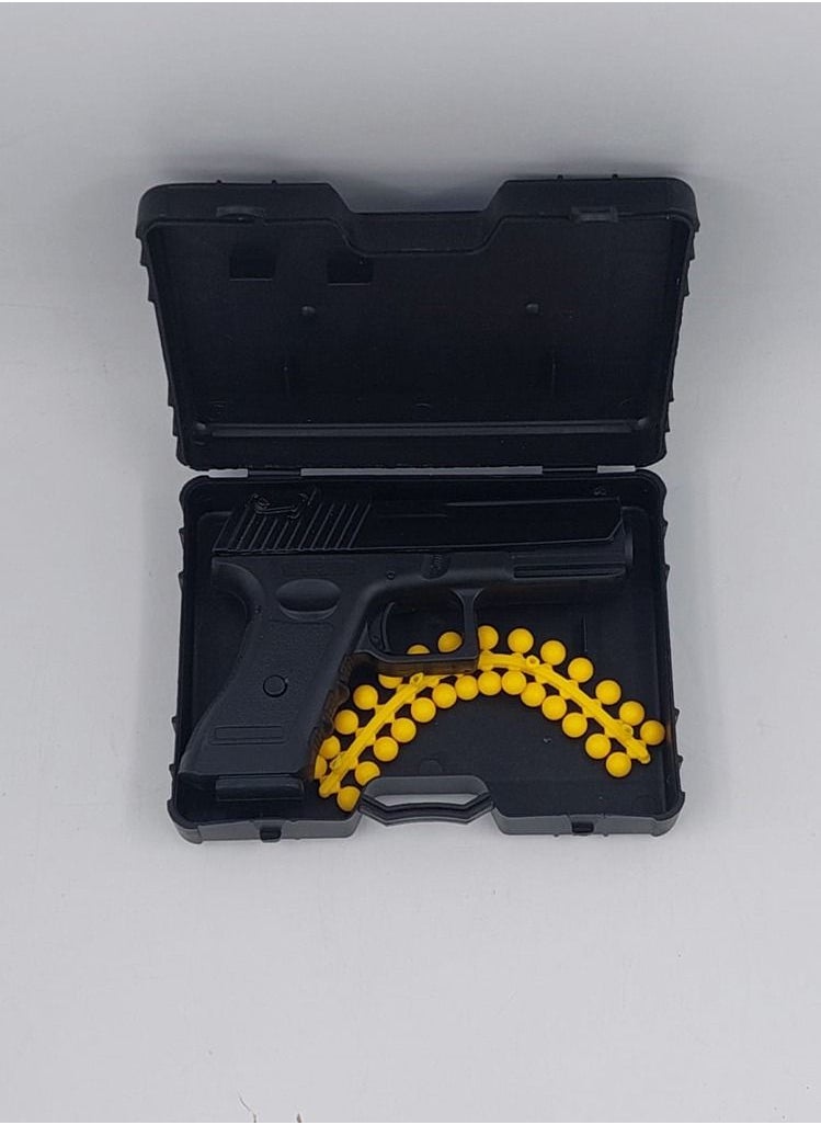 FUN MOMENT A gun with 28 pieces of soft beads and a small bag for unisex children as a gift - 9 x 12 cm  - Image 2