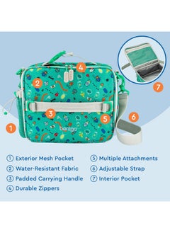 Bentgo Bentgo Kids Lunch Bag - Durable, Double-Insulated Lunch Bag for Kids 3+; Holds Lunch Box, Water Bottle, & Snacks; Easy-Clean Water-Resistant Fabric & Multiple Zippered Pockets (Bug Buddies)  - Image 3