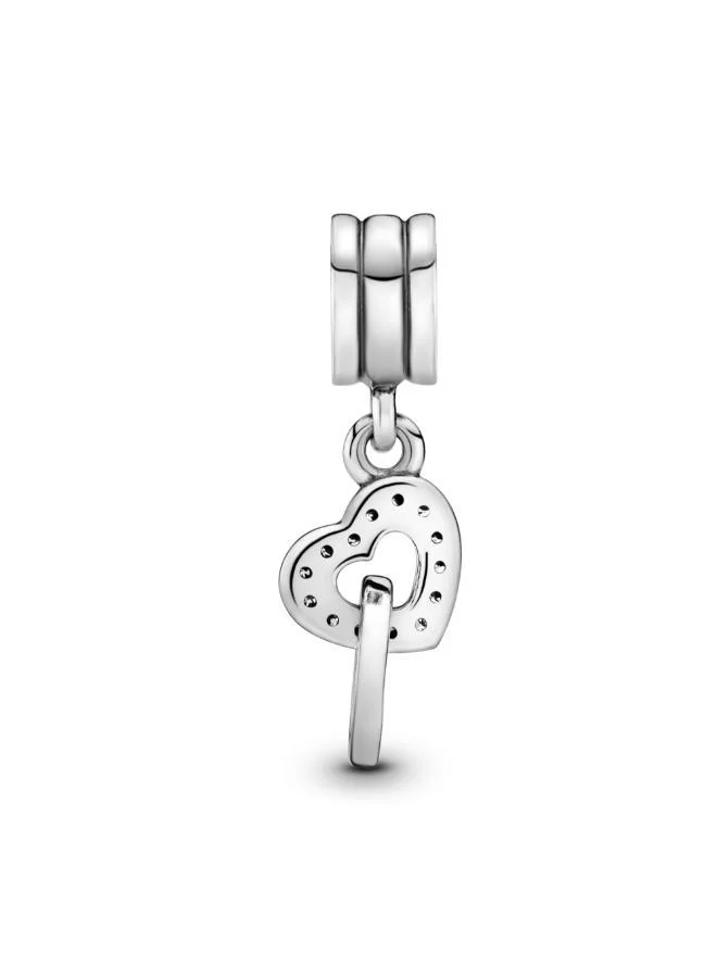 باندورا Interlocking Hearts Dangle Charm