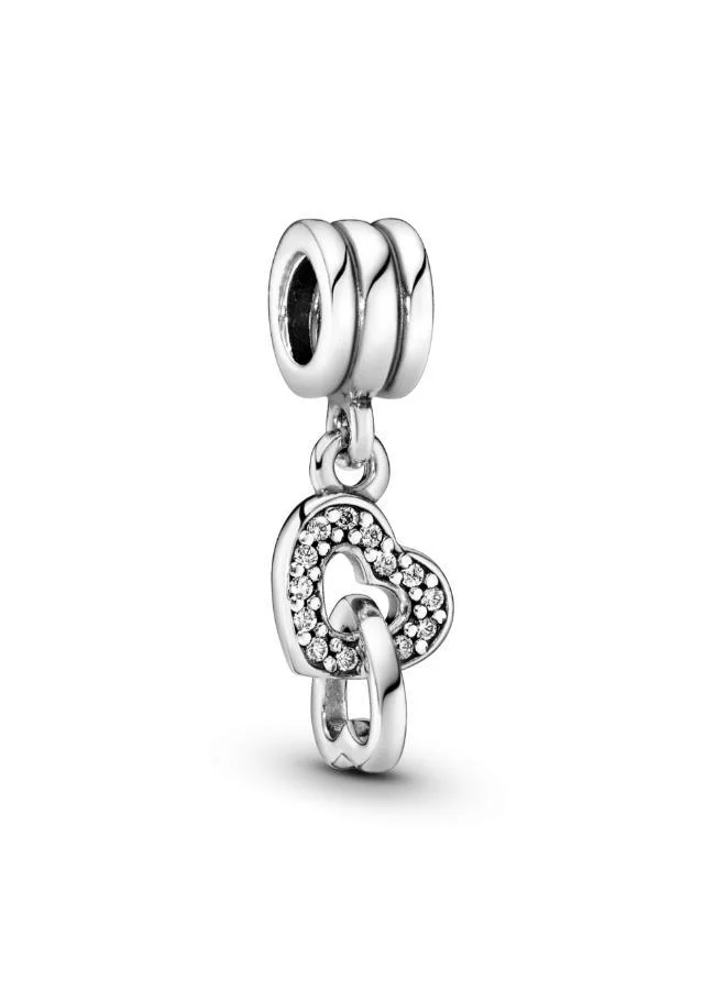 باندورا Interlocking Hearts Dangle Charm