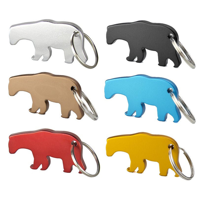 SWATOM SWATOM Bear Aluminum Alloy Beer Bottle Opener Keychain Key Tag Chain Ring Accessories 