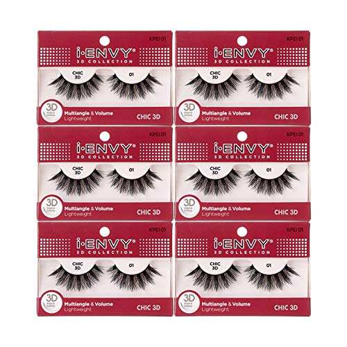 iENVY 6 Pairs False Eyelashes 3D Glam Collection MultiAngle Volume Lashes - Image 1