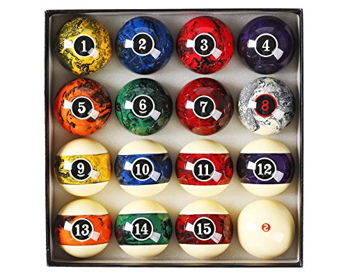 JAPER BEES Billiard Ball Marble Dark 2-1/4" Regulation Size&Weight Complete 16balls - Image 1