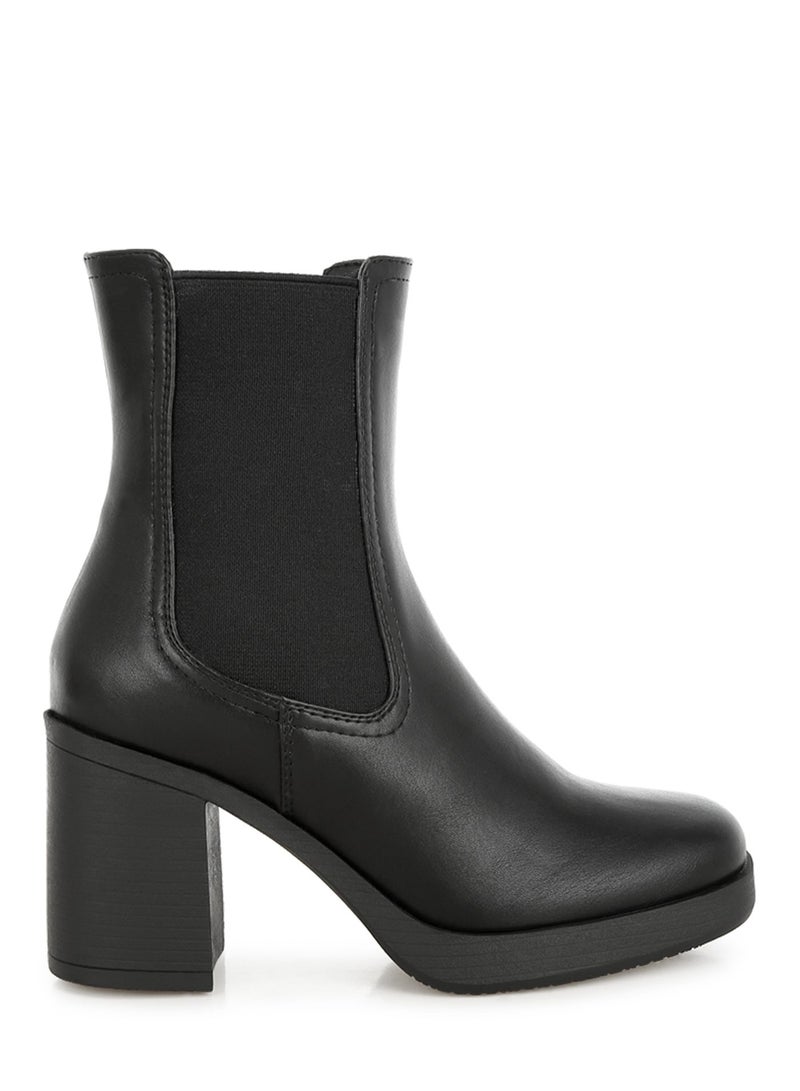 London Rag Women's Faux Leather Chelsea Boots In Black - Image 1