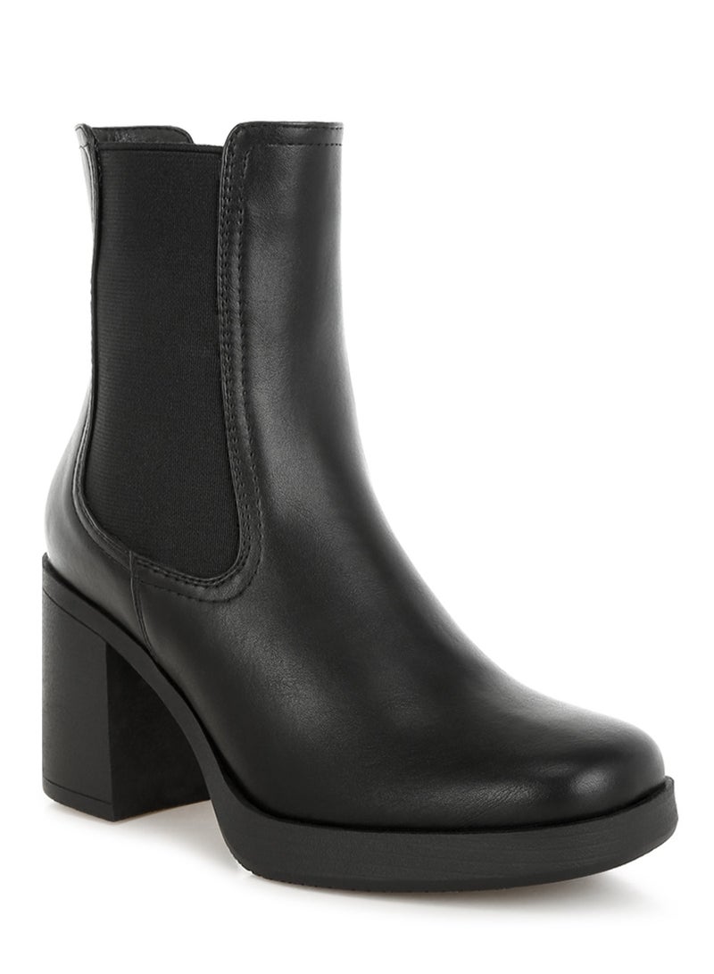 London Rag Women's Faux Leather Chelsea Boots In Black - Image 2
