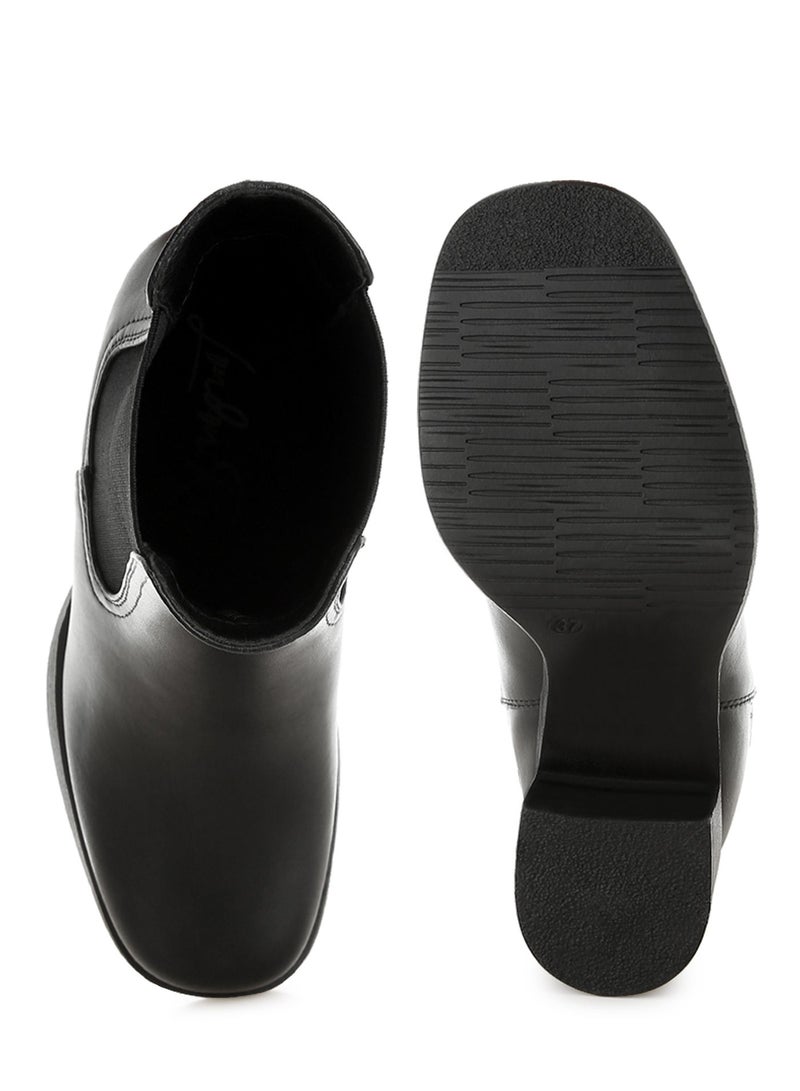 London Rag Women's Faux Leather Chelsea Boots In Black - Image 5