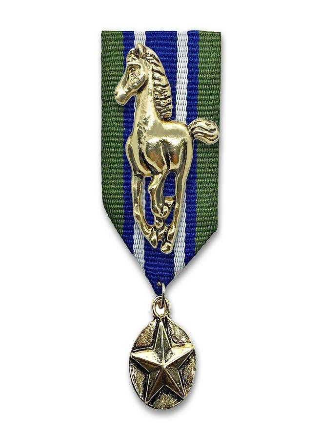 FURE Fabric & Metal Combo of Royal Button, Horse & Royal Lion Badge Brooch (Antic Golden) for Men & Women - Image 2