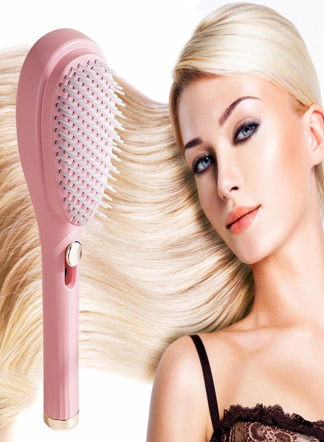 FICTIOUS Detangling Self-Cleaning Hair Comb for Women - Anti-Static Scalp Massaging Brush with Retractable Rotary Design - No-Tangle Hair Styling Tool with Built-In Cleaner (Pack of 1, Multicolor) - Image 4