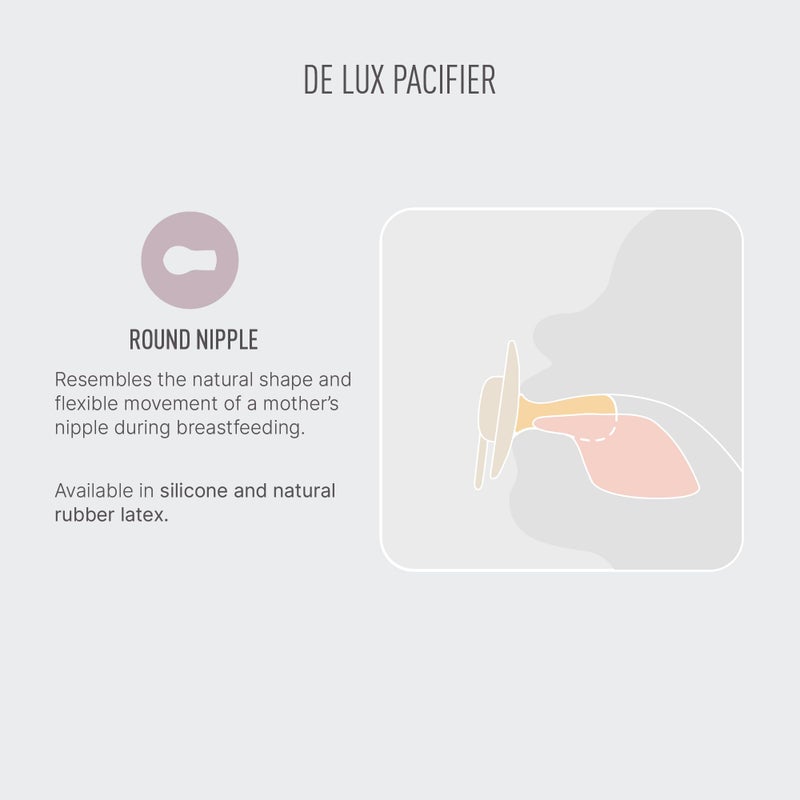 BIBS Pacifiers - De Lux Collection | BPA-Free Baby Pacifier | Made in Denmark | Set of 2 Iron/Baby Blue Color Premium Soothers | Size One Size - Image 3