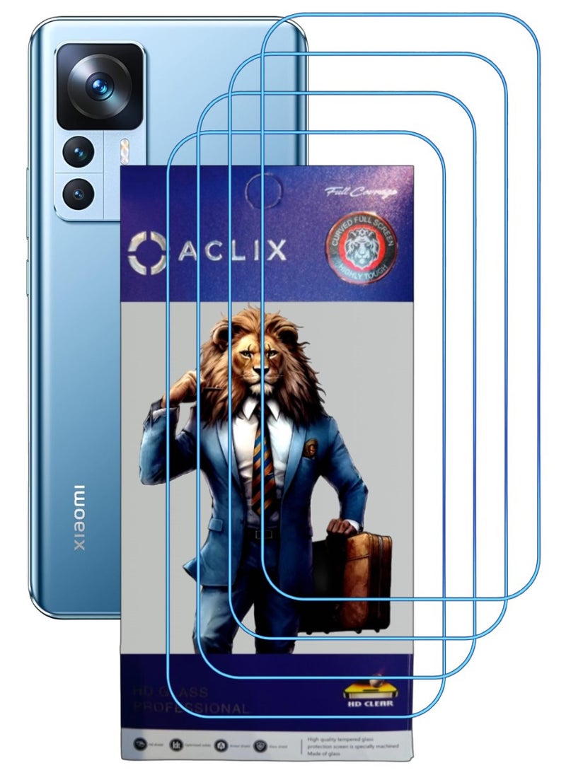 ACLIX 4 Pieces Antistatic ESD Dustproof Premium Quality High Definition Clear Tempered Glass Screen Protector Designed For Xiaomi 12T - Image 1