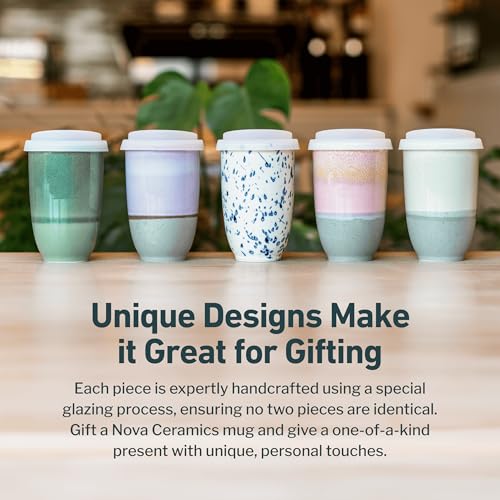NOVA CERAMICS Travel Mug – Travel Coffee Tumbler – On the Go Coffee Mug – Microwave & Dishwasher Safe Green CoffeeTumbler - Gifts for Women Men Him Her – 12oz – Emerald - Image 5