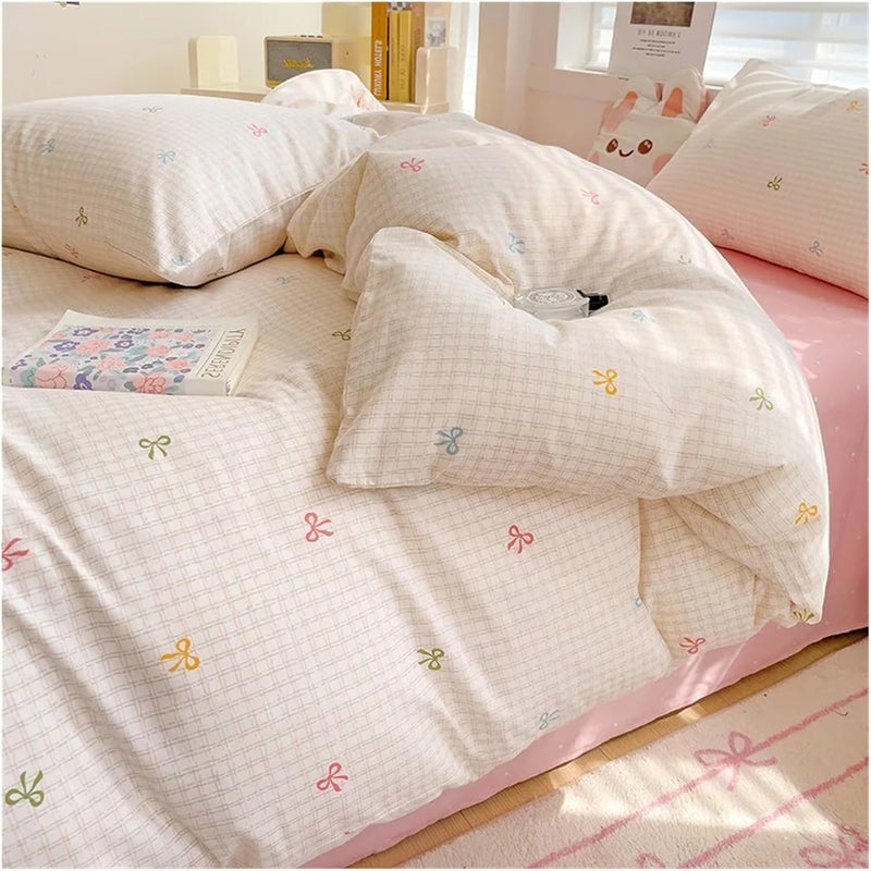 Cotton Bedding Set Cotton Duvet Cover Set with Pillowcases Single Or Double Bed Sizes(Color 2,200x230cm(79x91 in)) - Image 1