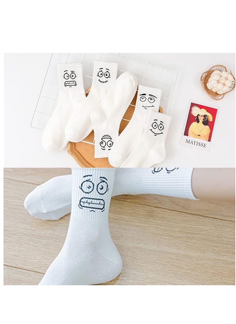 Excefore - Womens Girls Socks, Novelty Funny Smiley Socks, Knitted Novelty Comfy Cotton Girl Dress Funny Crew Sock Aesthetic, Smiling Face Socks - Image 1