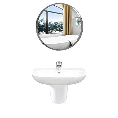 Quality Glass Tinitalo Round Shape Frameless Decorative Glass Wall Mount Mirror (Silver, 12X 12Inch, Qgfl 131)(Unframed ) - Image 2